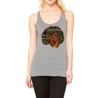 Juneteenth Melanin Black Women Natural Hair Afro Word Art T Shirt Racerback Tank | Artistshot