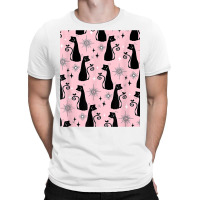 Midcentury Mid Century Cat Retro Atomic Age Space Pink Black T Shirt T-shirt | Artistshot