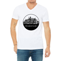 Frankfurt Germany Skyline V-neck Tee | Artistshot