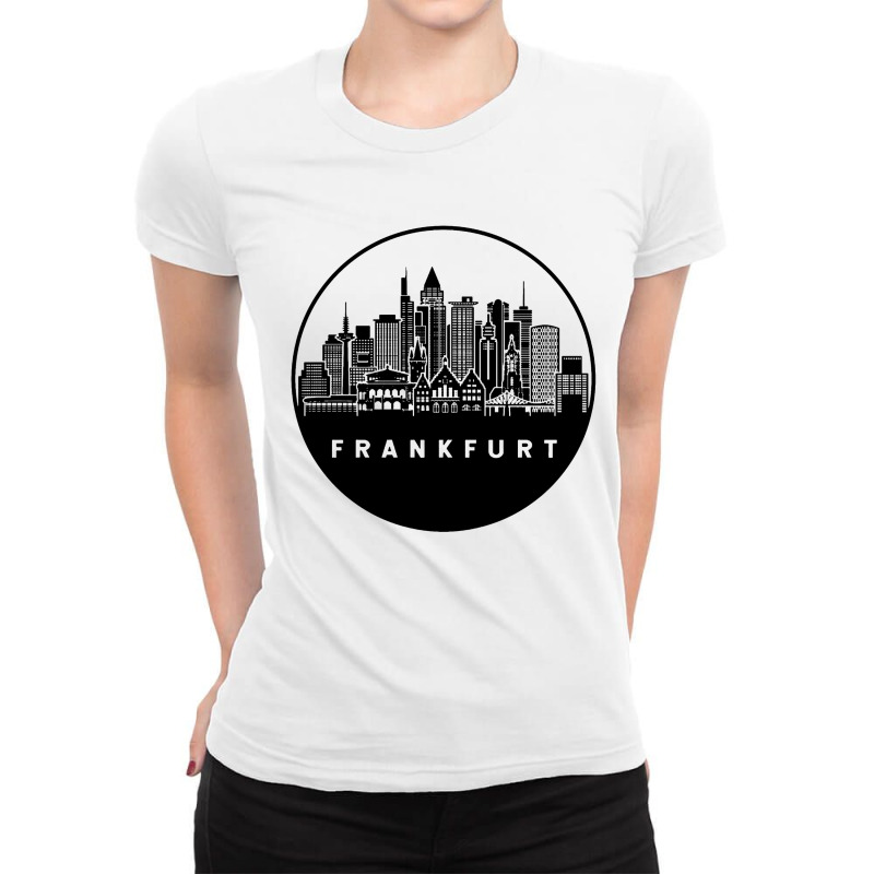 Frankfurt Germany Skyline Ladies Fitted T-Shirt by Lemah Pasir | Artistshot