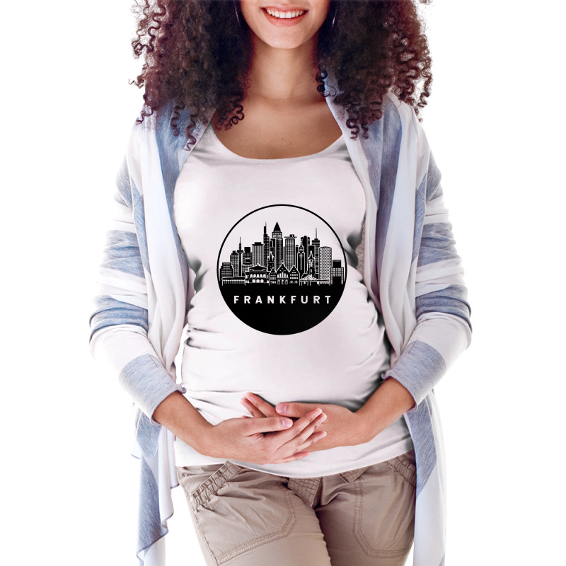 Frankfurt Germany Skyline Maternity Scoop Neck T-shirt by Lemah Pasir | Artistshot