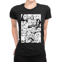 Ahegao Face Gray Anime Ladies Fitted T-shirt | Artistshot