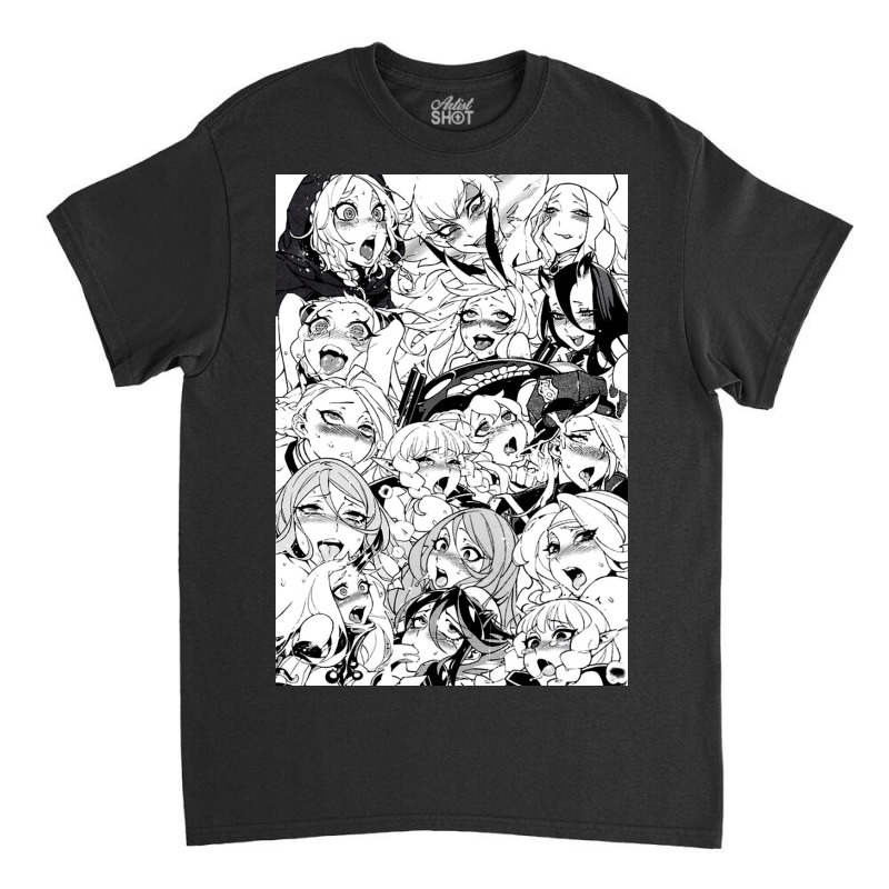 Ahegao Face Gray Anime Classic T-shirt by RamaArt | Artistshot