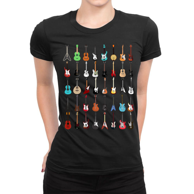 Guitar Musical Instrument T Shirt (rock N Roll Tee) Ladies Fitted T-Shirt by longduong89 | Artistshot