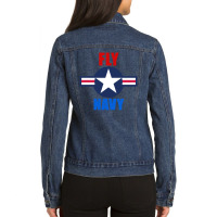 Fly Navy Naval Aviation Ladies Denim Jacket | Artistshot