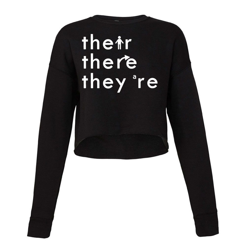 There Their They're English Grammar Cropped Sweater by Lemah Lempung | Artistshot