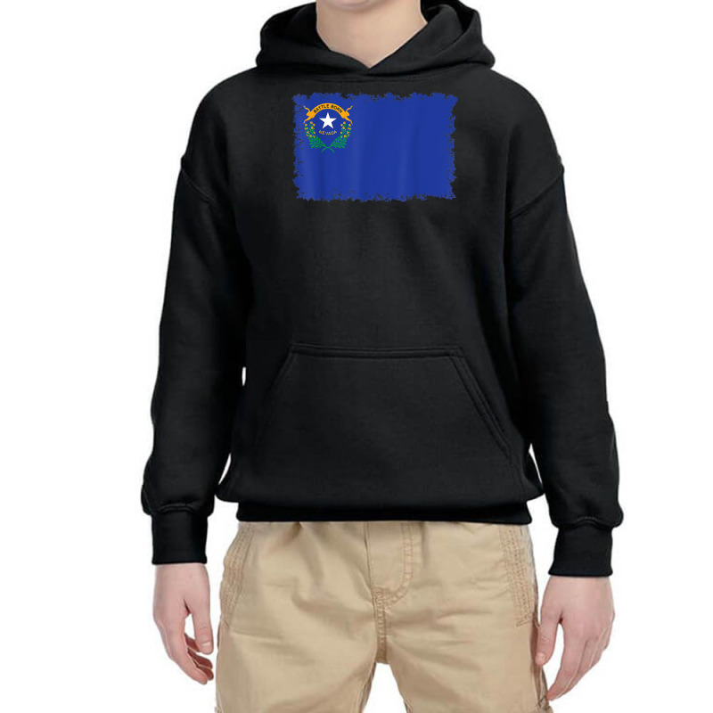 Nevada State Flag T Shirt With Torn Edges Youth Hoodie by marshall0976 | Artistshot