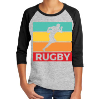 Rugby Silhouette Sport Activity Vector Graphic Youth 3/4 Sleeve | Artistshot