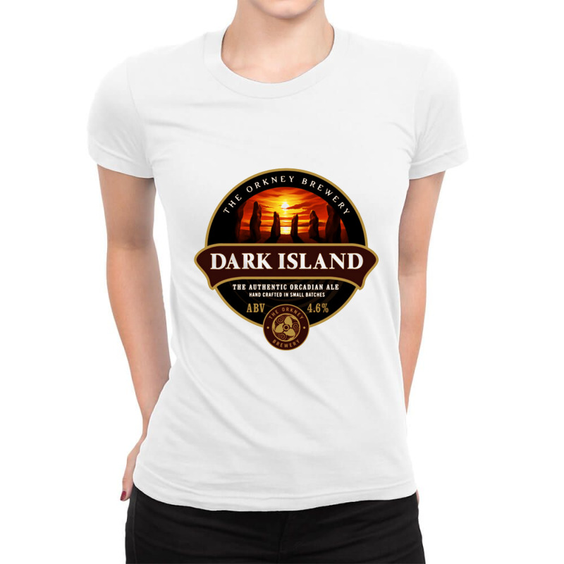 Dark Island Beer Label Ideal Birthday Present Or Gift Ladies Fitted T-Shirt by RetnoAN | Artistshot