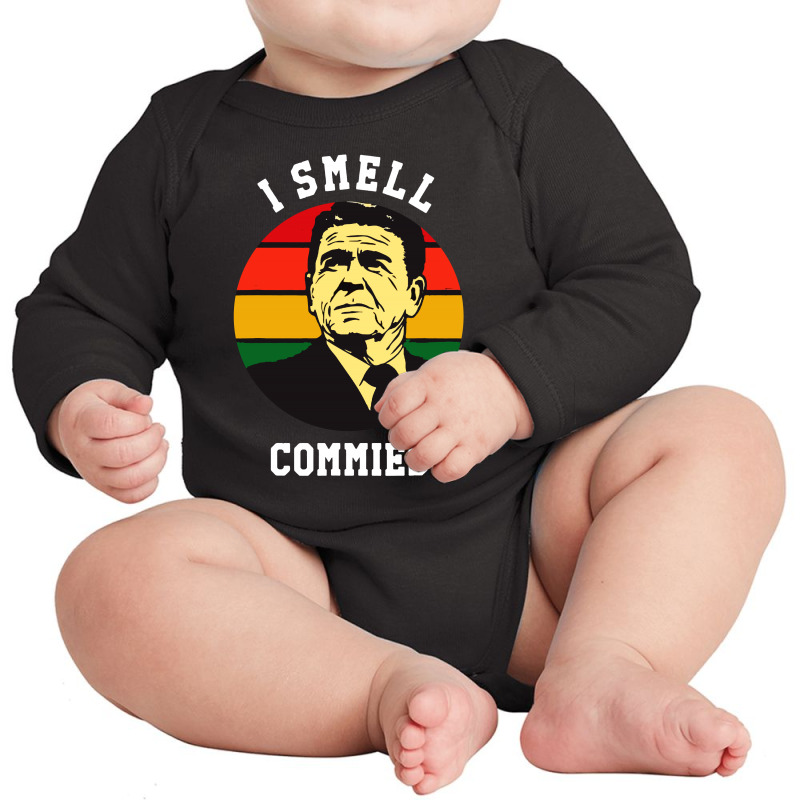 Ronald Reagan I Smell Commies Political Long Sleeve Baby Bodysuit by THT | Artistshot