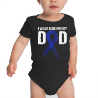 Womens I Wear Blue For My Dad Colon Cancer Awareness Gift V Neck T Shi Baby Bodysuit | Artistshot