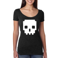 Pixel Skull 8 Bit Era Women's Triblend Scoop T-shirt | Artistshot