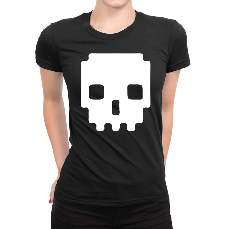 Pixel Skull 8 Bit Era Ladies Fitted T-shirt | Artistshot