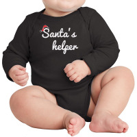 Santa's Helper Cute Christmas Long Sleeve Baby Bodysuit | Artistshot