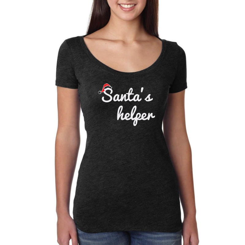 Santa's Helper Cute Christmas Women's Triblend Scoop T-shirt | Artistshot