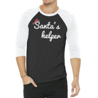Santa's Helper Cute Christmas 3/4 Sleeve Shirt | Artistshot