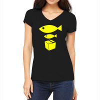 Big Fish Little Fish Cardboard Box Women's V-neck T-shirt | Artistshot