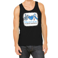 Diabetes Diabetic Bleached Peace Love Cure Diabetes T1d Awareness Surv Tank Top | Artistshot