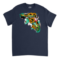 Florida Map With Sunflower And Serape Cactus Classic T-shirt | Artistshot