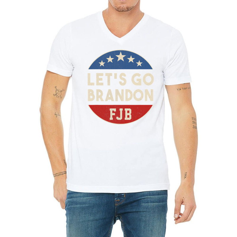 Let’s Go Br.an.d.o.n Conservative Vintage Political Usa Flag T Shirt V-neck Tee | Artistshot