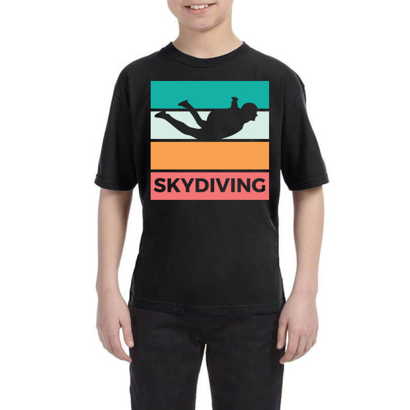 Skydiving Silhouette Sport Activity Vector Graphic Youth Tee | Artistshot