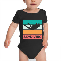 Skydiving Silhouette Sport Activity Vector Graphic Baby Bodysuit | Artistshot