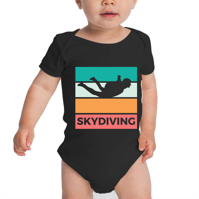 Skydiving Silhouette Sport Activity Vector Graphic Baby Bodysuit | Artistshot