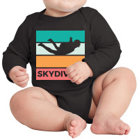 Skydiving Silhouette Sport Activity Vector Graphic Long Sleeve Baby Bodysuit | Artistshot