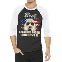 Poodle Lover Dog Best Standard Poodle Dad Ever American Flag Vintage 1 3/4 Sleeve Shirt | Artistshot