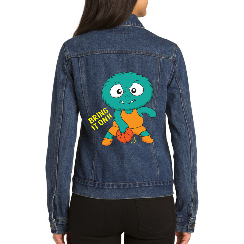 Monster Basketball Ladies Denim Jacket by Spot Of merch | Artistshot