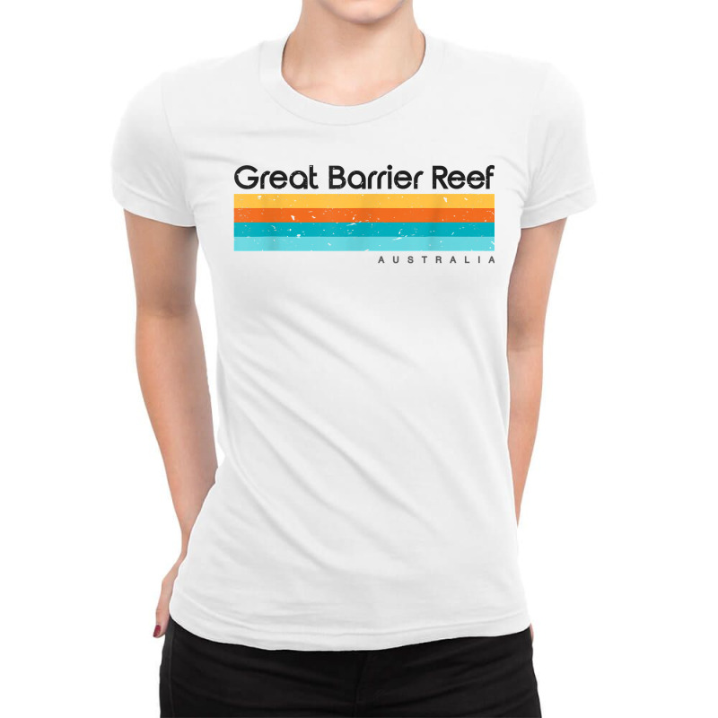 Vintage Great Barrier Reef Islands Australia Retro Design T Shirt Ladies Fitted T-Shirt by therronjayes | Artistshot