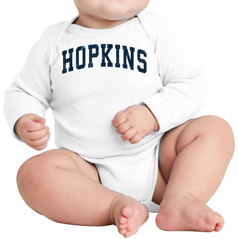 Hopkins Minnesota Mn Vintage Sports Design Navy Design T Shirt Long Sleeve Baby Bodysuit | Artistshot