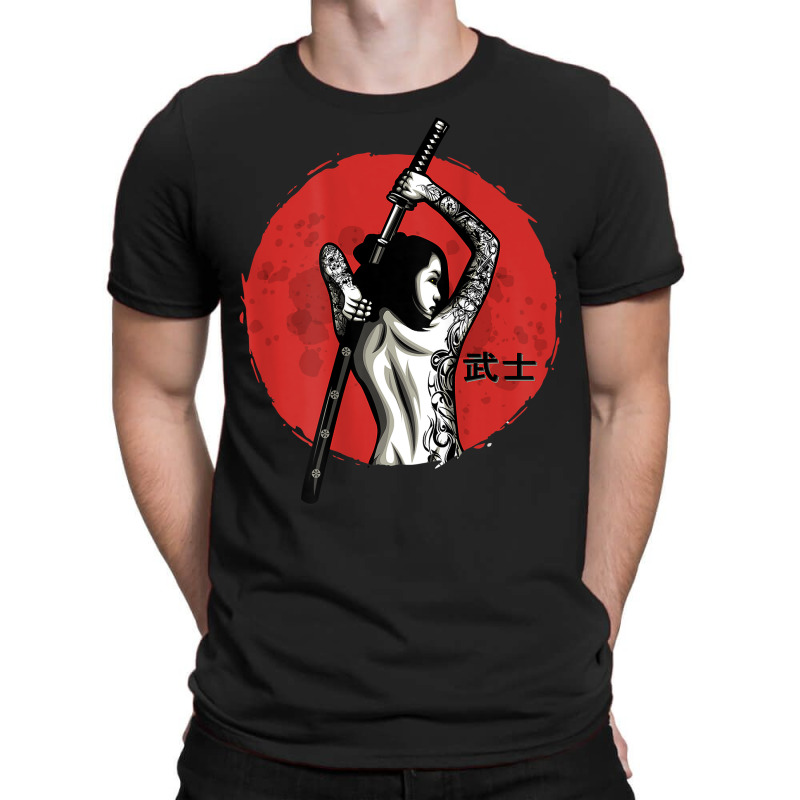 Japanese Warrior   Sexy Samurai   Female Samurai (on Back) T Shirt T-Shirt by jayannidifalco | Artistshot