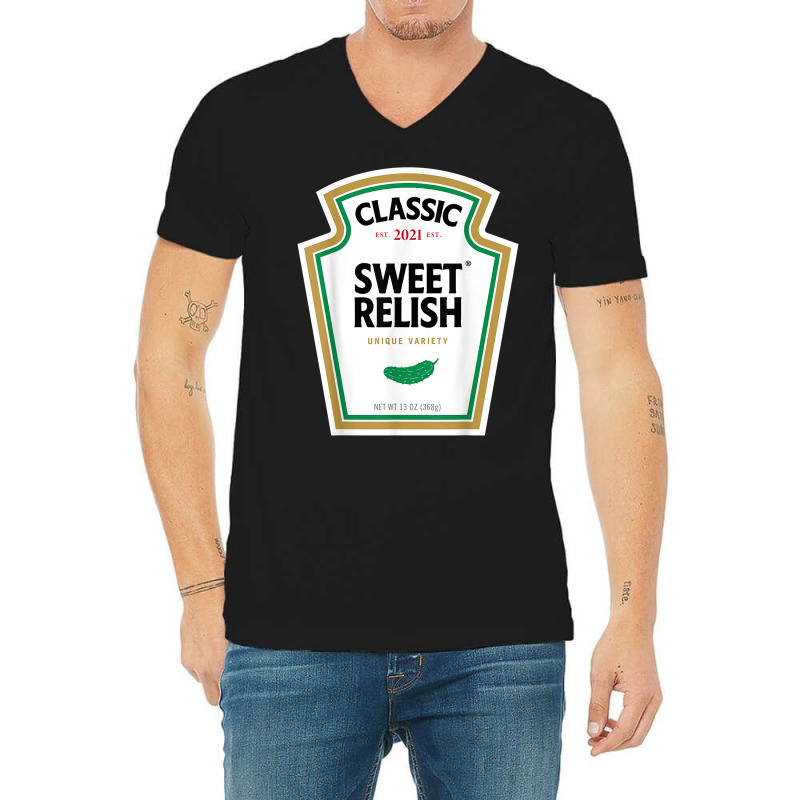 Sweet Relish Diy Halloween Costume Condiment Green Pickle T Shirt V-Neck Tee by dequariusgoblirsch | Artistshot