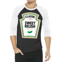 Sweet Relish Diy Halloween Costume Condiment Green Pickle T Shirt 3/4 Sleeve Shirt | Artistshot