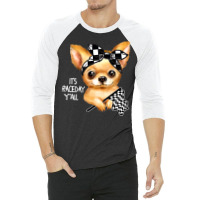 Chihuahua Dog Dirt Track Racing Checkered Race Flag Chihuahua Puppy 50 3/4 Sleeve Shirt | Artistshot