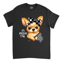 Chihuahua Dog Dirt Track Racing Checkered Race Flag Chihuahua Puppy 50 Classic T-shirt | Artistshot