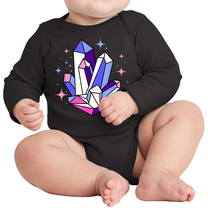 Omnisexual Pride Crystals Omnisexual Pride T Shirt Long Sleeve Baby Bodysuit by kylanaalamos | Artistshot