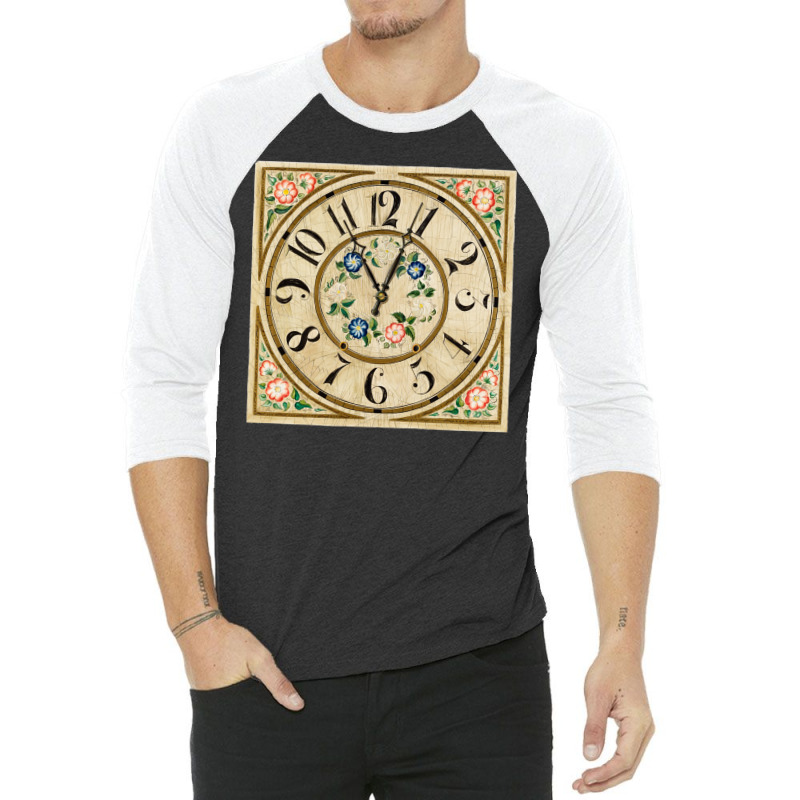 Vintage Clock Illustration 3/4 Sleeve Shirt by Rich.Collection | Artistshot