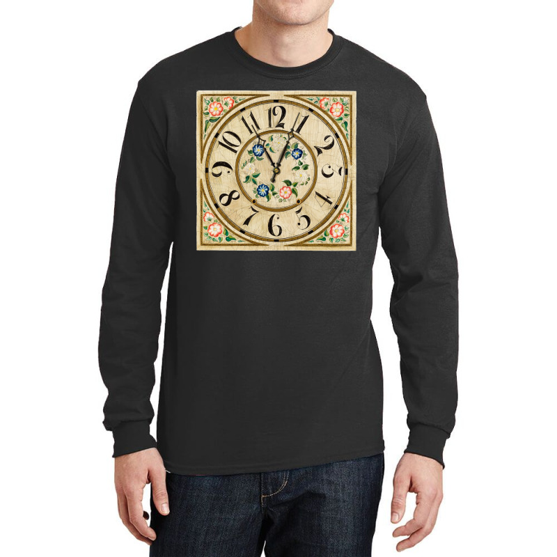 Vintage Clock Illustration Long Sleeve Shirts by Rich.Collection | Artistshot