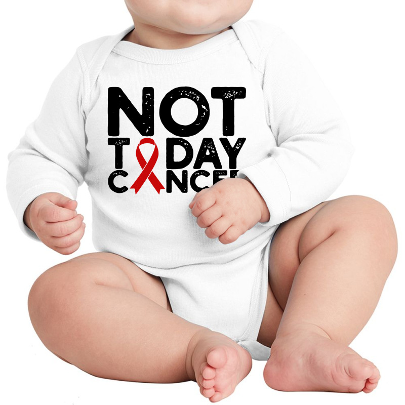 Brain Cancer Awareness Not Today Long Sleeve Baby Bodysuit by Adrian Spencer | Artistshot