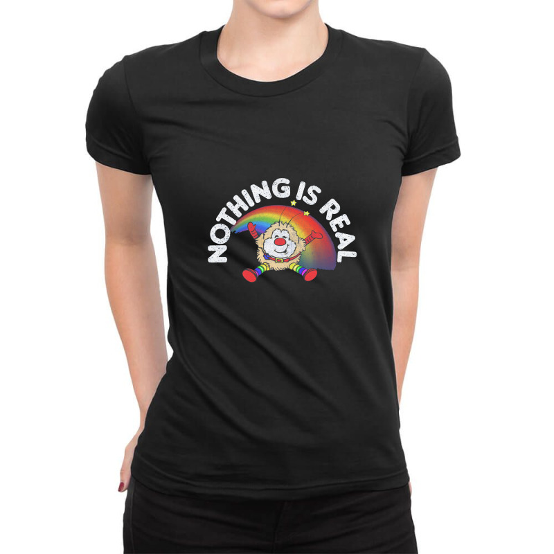 Nothing Is Real,80s Nihilist Faded Meme Lover,existentialism Ladies Fitted T-Shirt by qulonuhun | Artistshot