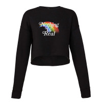 Nothing Is Real, 80s Nihilist Faded Rainbow Cropped Sweater | Artistshot