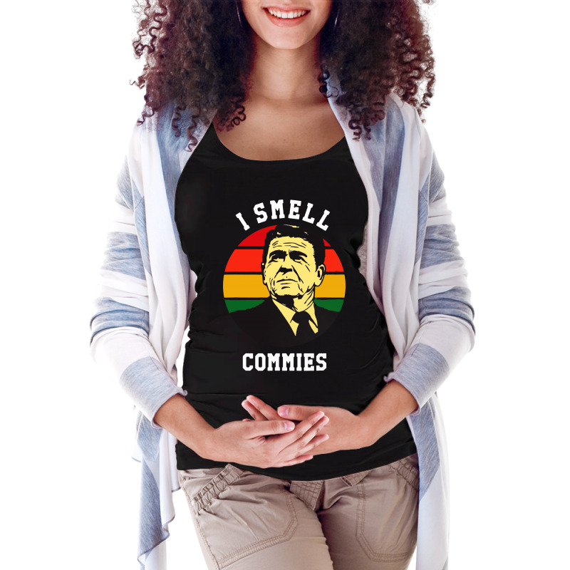 Ronald Reagan I Smell Commies Political Maternity Scoop Neck T-shirt by Garden Store | Artistshot