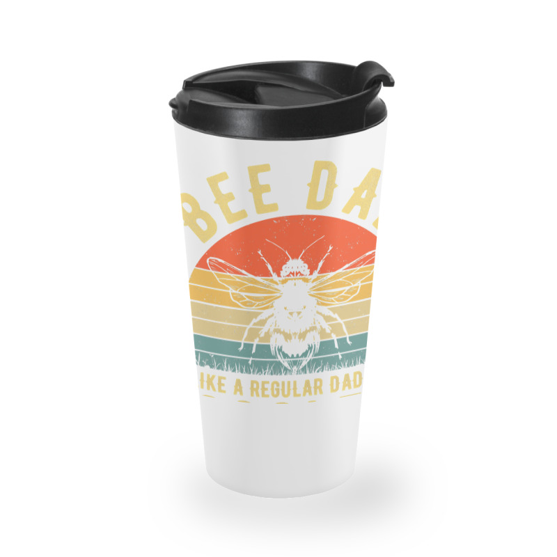 Bee Beekeeper Dad Like A Regular Dad But Cooler Vintage Fathers Day 57 Travel Mug | Artistshot