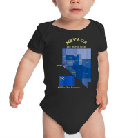 Colorful Nevada County Map, Flag, Motto, Nickname T Shirt Baby Bodysuit | Artistshot