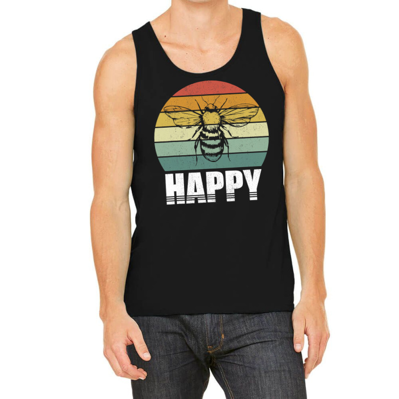 Bee Beekeeper Retro Bee Be Happy Funny Bee Inspirational Vintage 286 H Tank Top | Artistshot