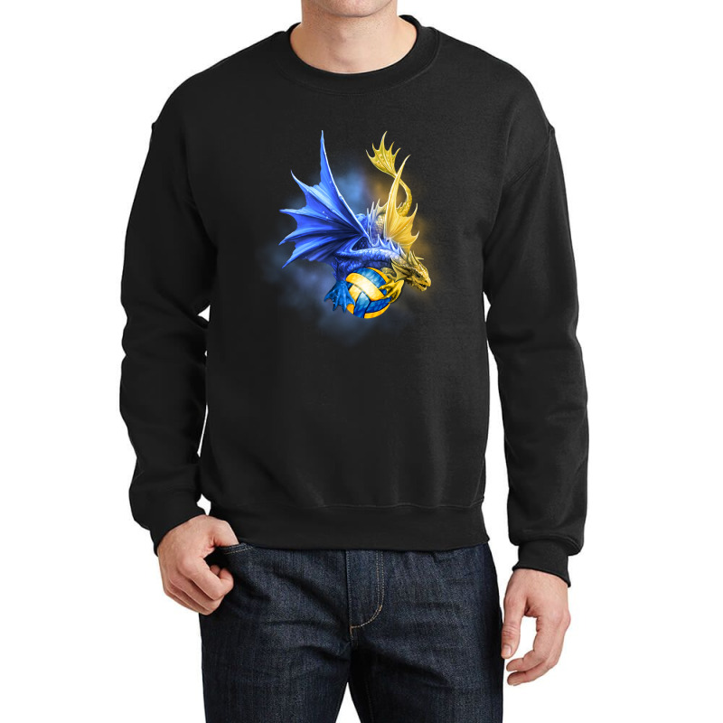 Volleyball Sport Lover Strong Like A Dragon Crewneck Sweatshirt by circularflap | Artistshot