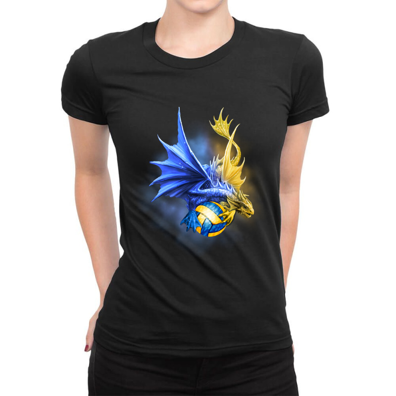 Volleyball Sport Lover Strong Like A Dragon Ladies Fitted T-Shirt by circularflap | Artistshot