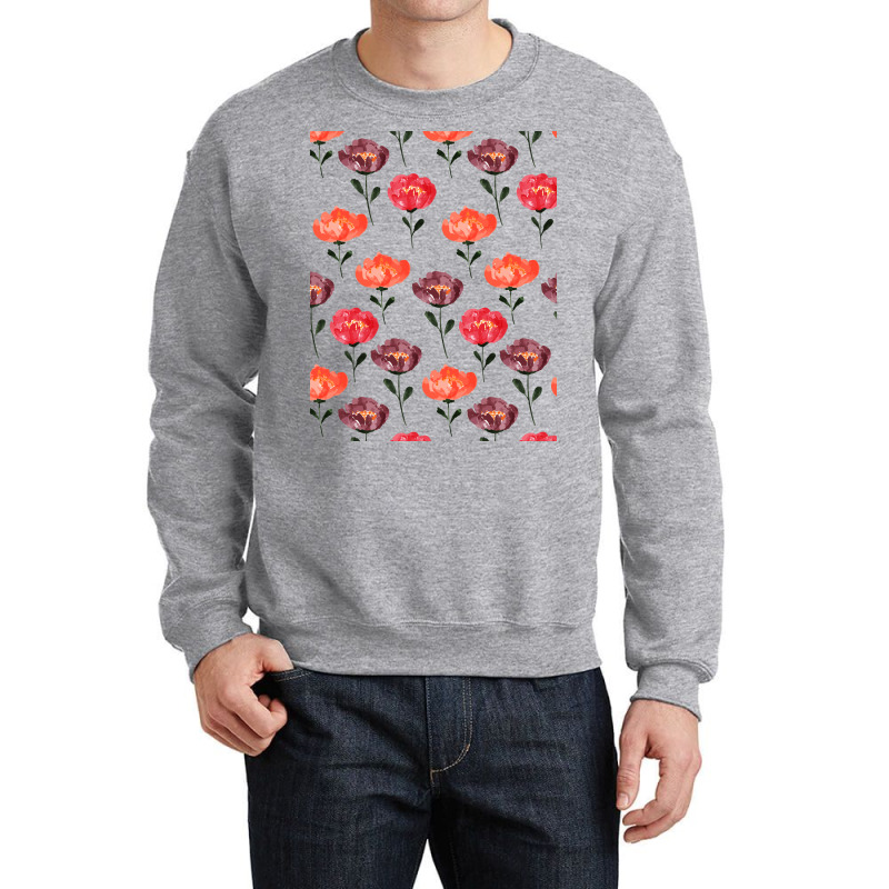 Cute Peony Watercolor Pattern Crewneck Sweatshirt | Artistshot